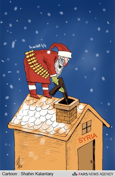 عکس خبري -کاريکاتور/هديه عيد کريسمس القاعده به مناطق مسيحي نشين سوريه!