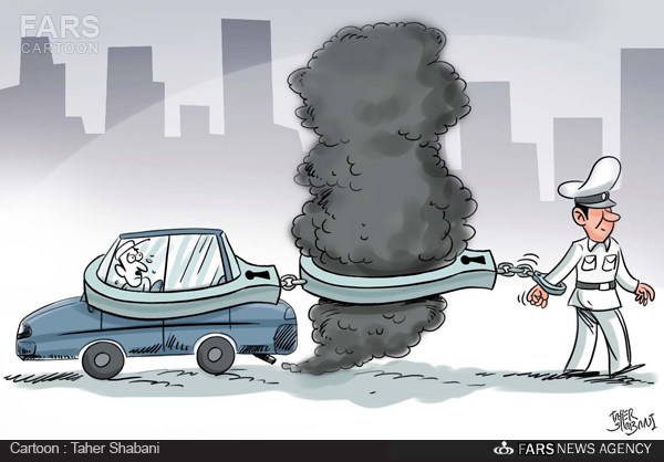 عکس خبري -کاريکاتور/مجازات زندان براي آلوده کنندگان هوا