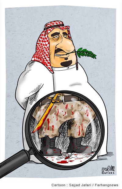 عکس خبري -کاريکاتور/پرده برداري از جنايت عربستاني